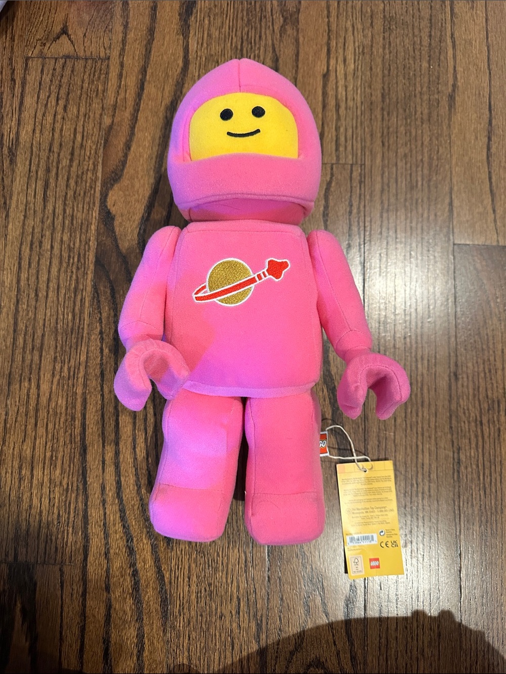 LEGO Pink classic Space Astronaut Plush with Yellow Face